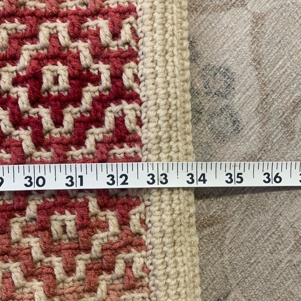 Handcrafted Mosaic Crochet Geometric Blanket - Picture 4 of 5